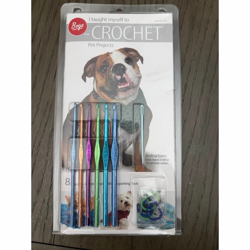 Boye Crochet Kit Pet Projects Hooks Book Yarn Needle Stitch Markers